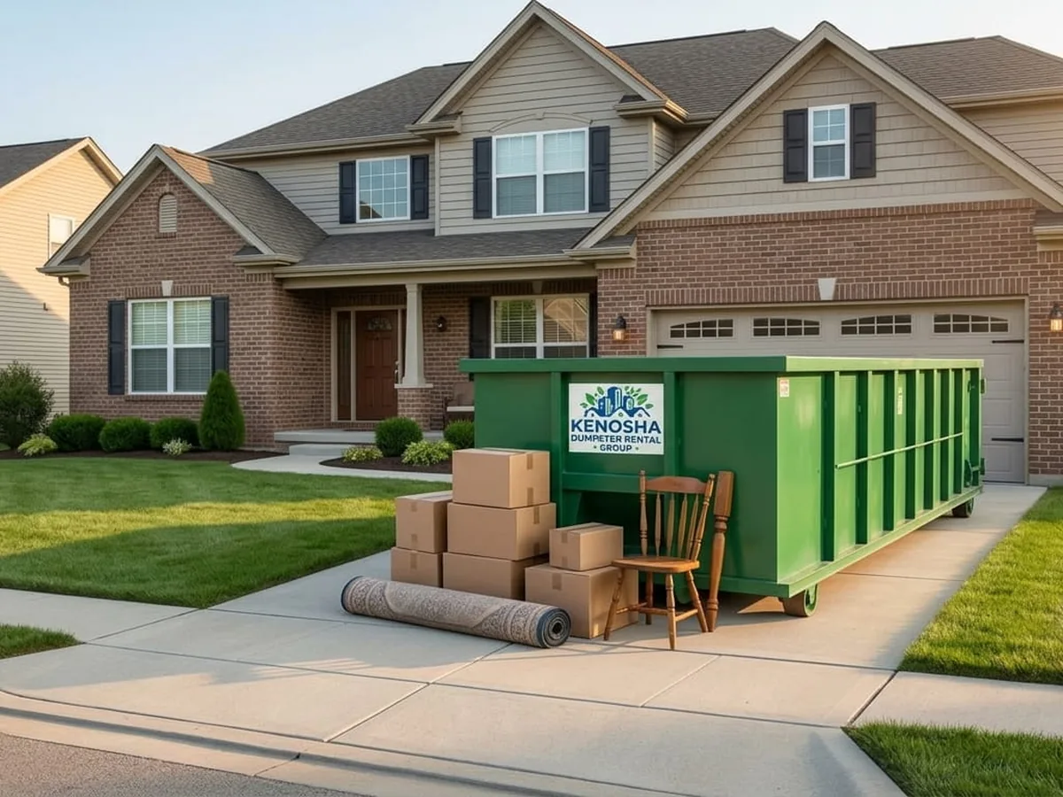 Roll-off dumpster delivered in Kenosha, WI